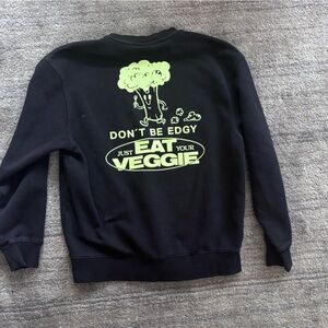 H&M Eat Your Veggie Black Crewneck Sweater